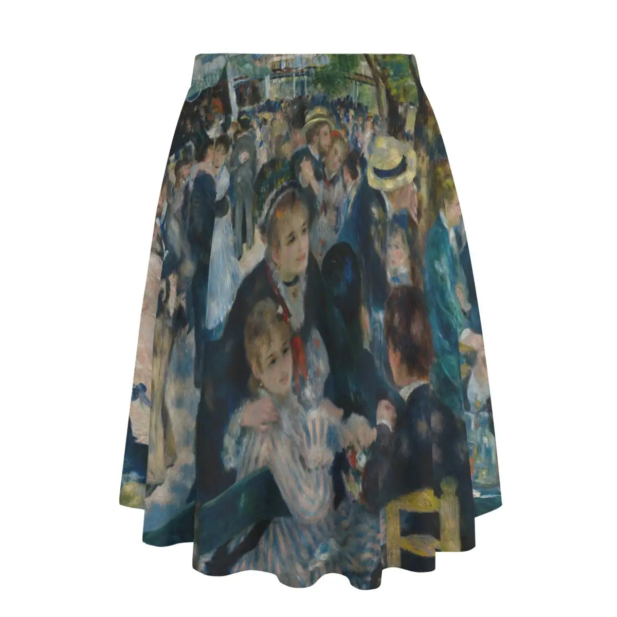 Back view of Paris-inspired maxi skirt showing how the impressionist celebration wraps joyfully around the garment