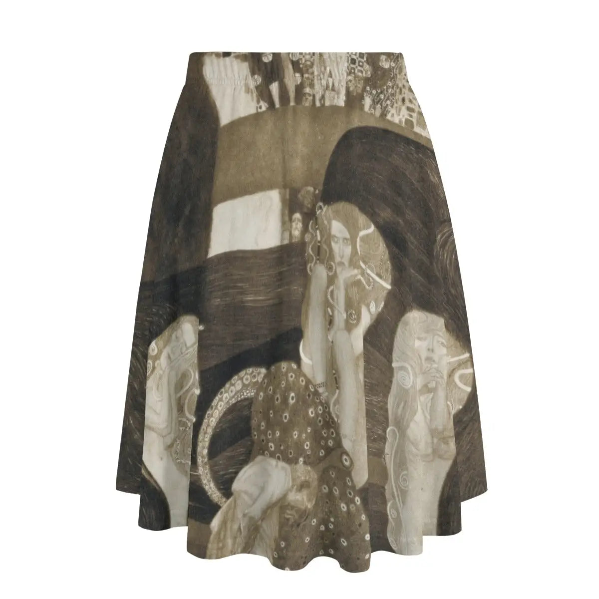 Back view of legal critique-inspired maxi skirt showing how the judicial nightmare wraps provocatively around the garment