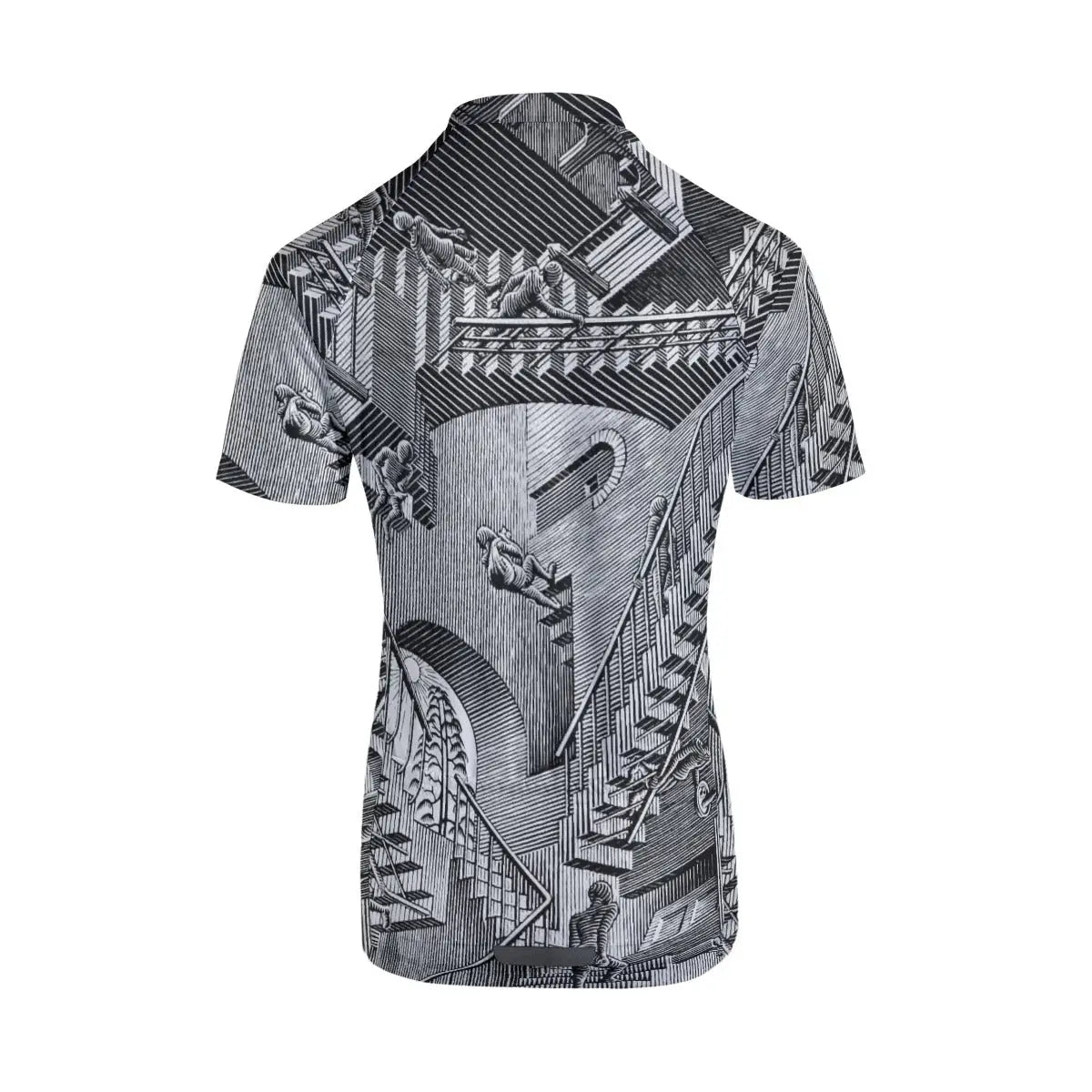 Back view showing the three functional storage pockets on Relativity women's cycling jersey