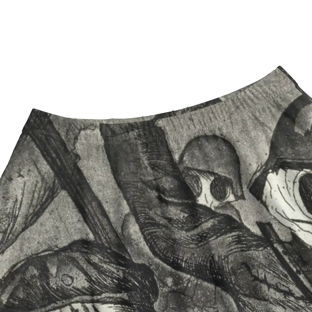 Close-up of silhouetted soldiers and battlefield details from Dix's powerful anti-war etching rendered on premium fabric