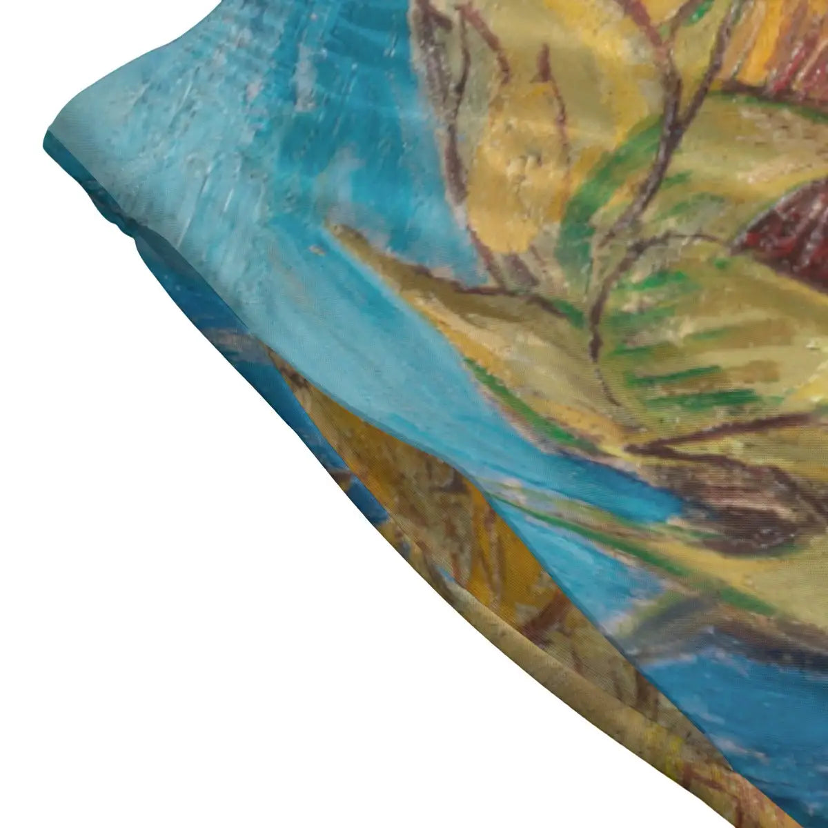 Back view of Sunflowers maxi skirt showing complete 360-degree art print