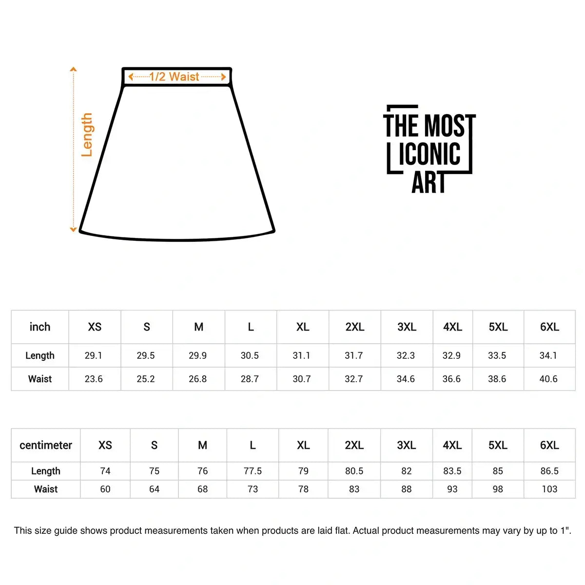 Plus Size - Artistic Skirts - Size Chart