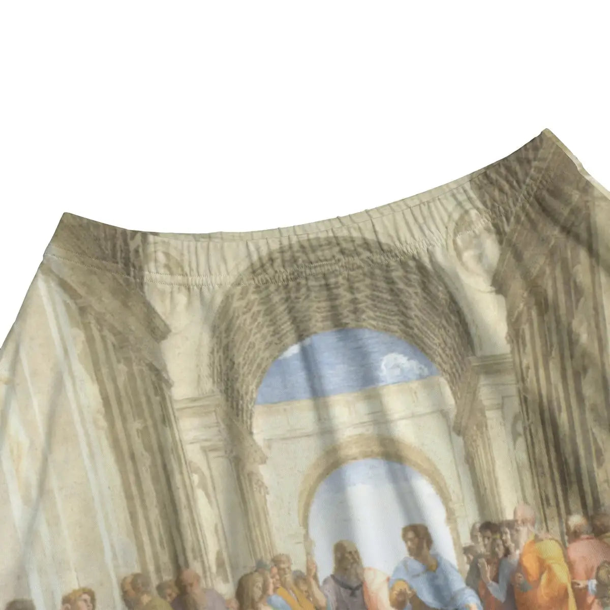 Close-up of central Plato and Aristotle figures from Raphael's philosophical masterpiece beautifully rendered on premium fabric