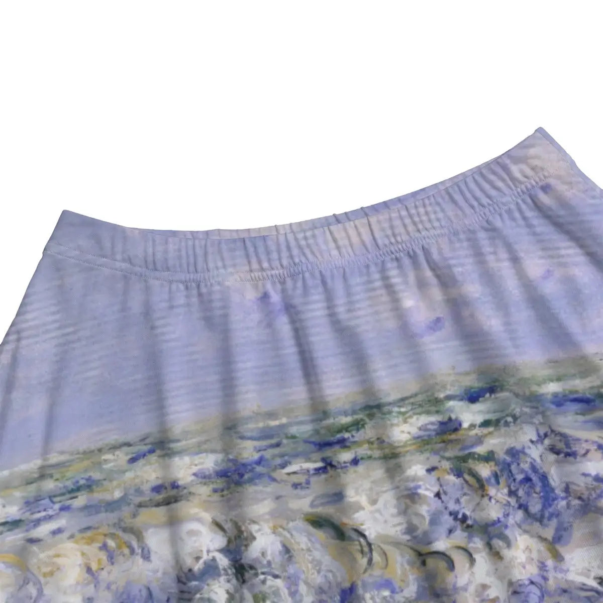 Close-up of powerful wave motion and atmospheric light from Monet's coastal masterpiece beautifully rendered on premium fabric