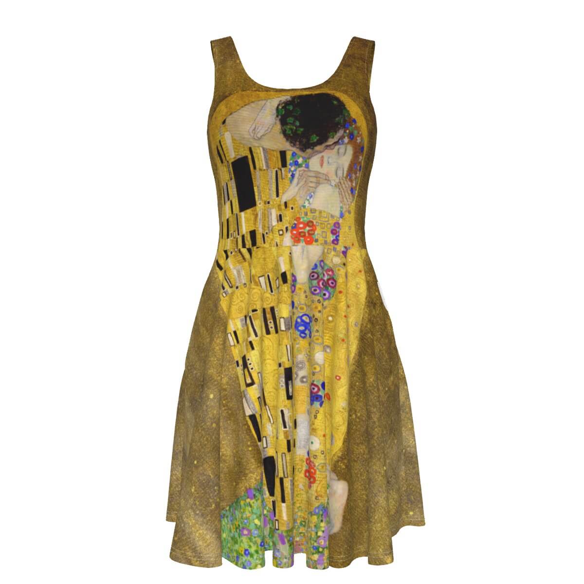 Gustav Klimt The Kiss Tank Vest Dress Front View