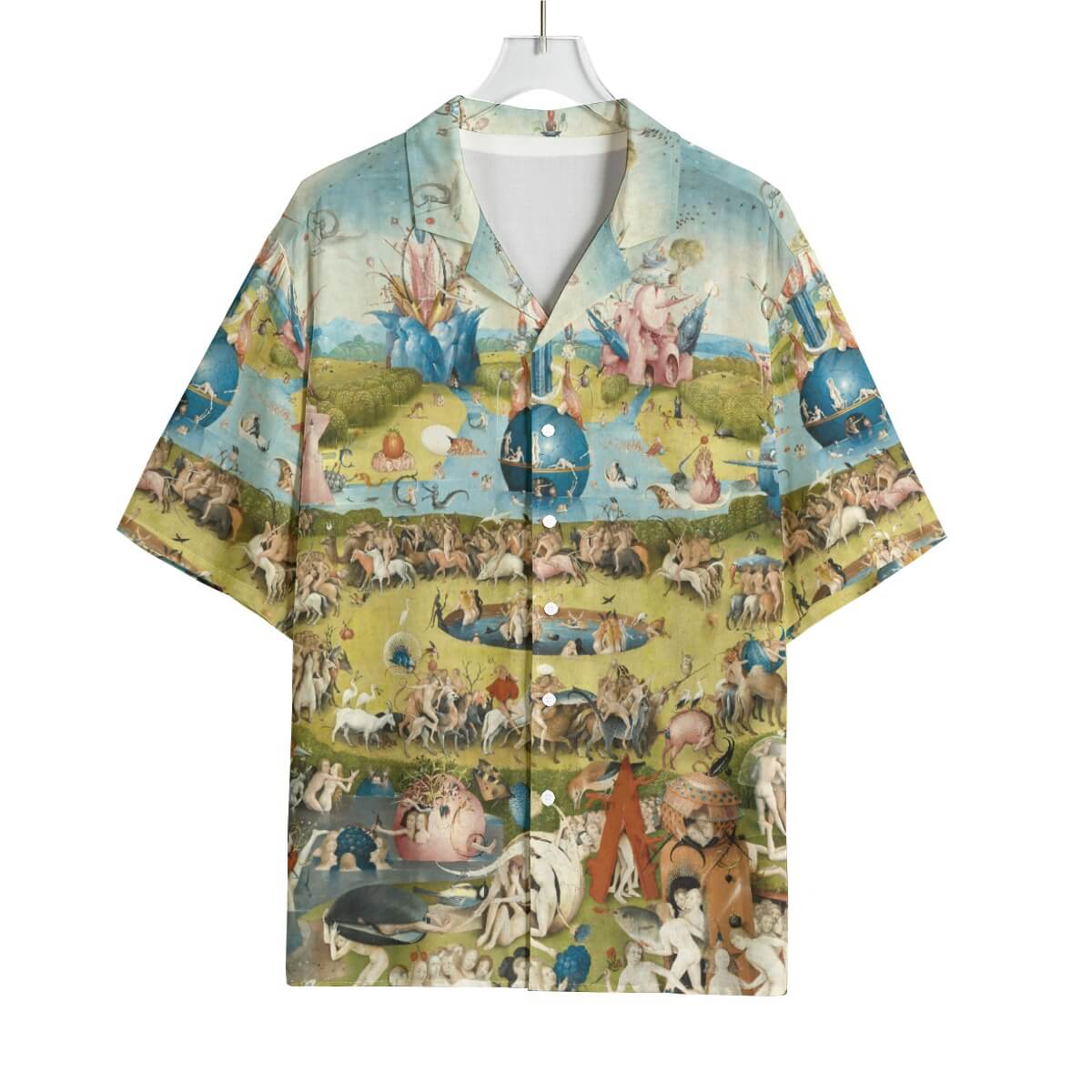 Hawaiian Rayon Shirt with Hieronymus Bosch Art