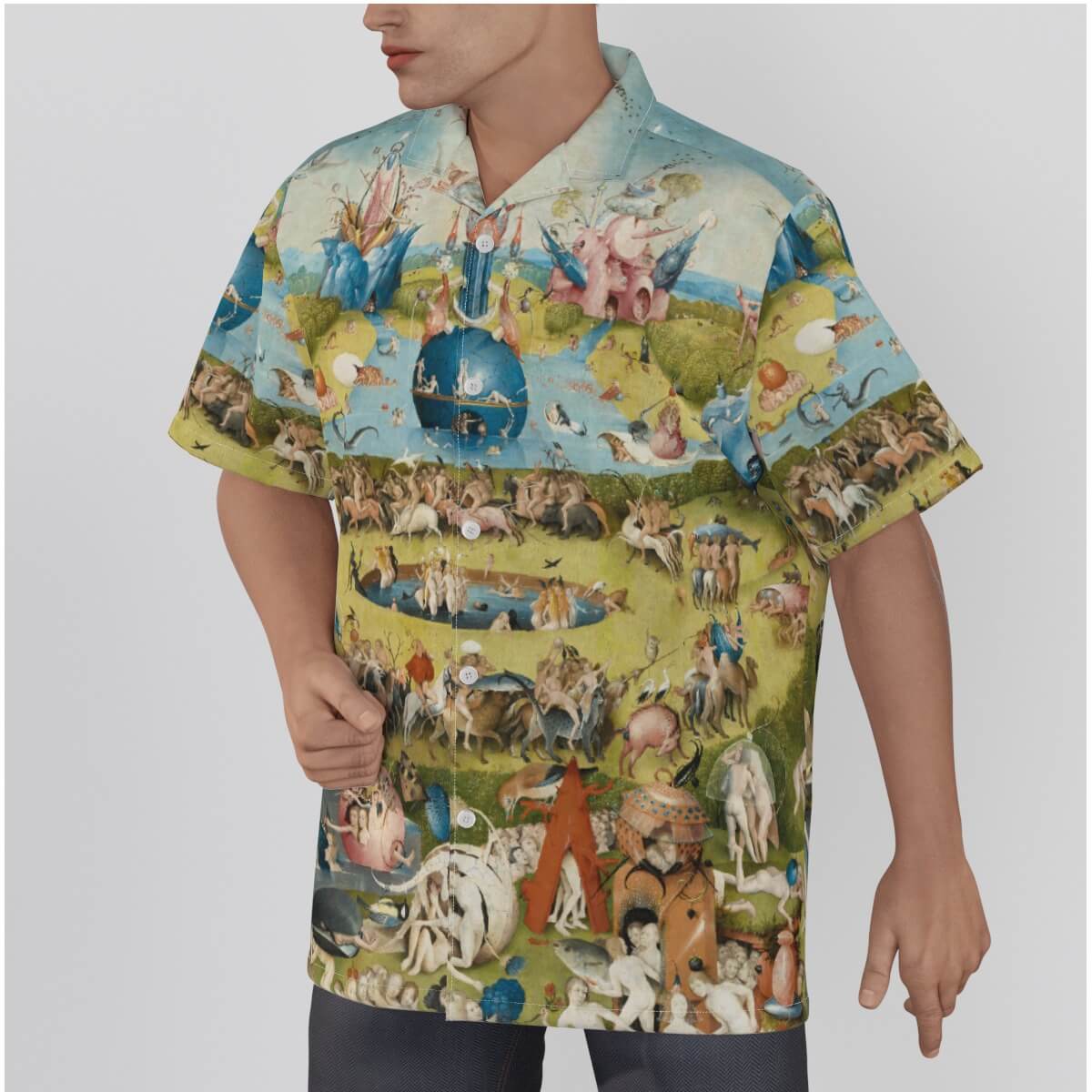 Hawaiian Shirt with Hieronymus Bosch Print