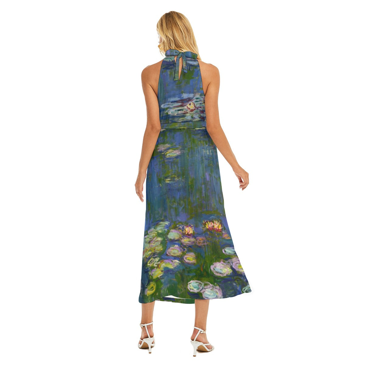 Claude Monet Inspired Halter Dress - Artistic Apparel