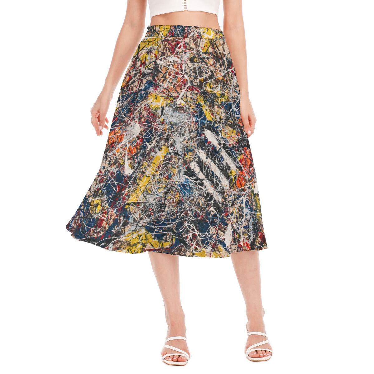Vibrant Abstract Splendor Chiffon Skirt