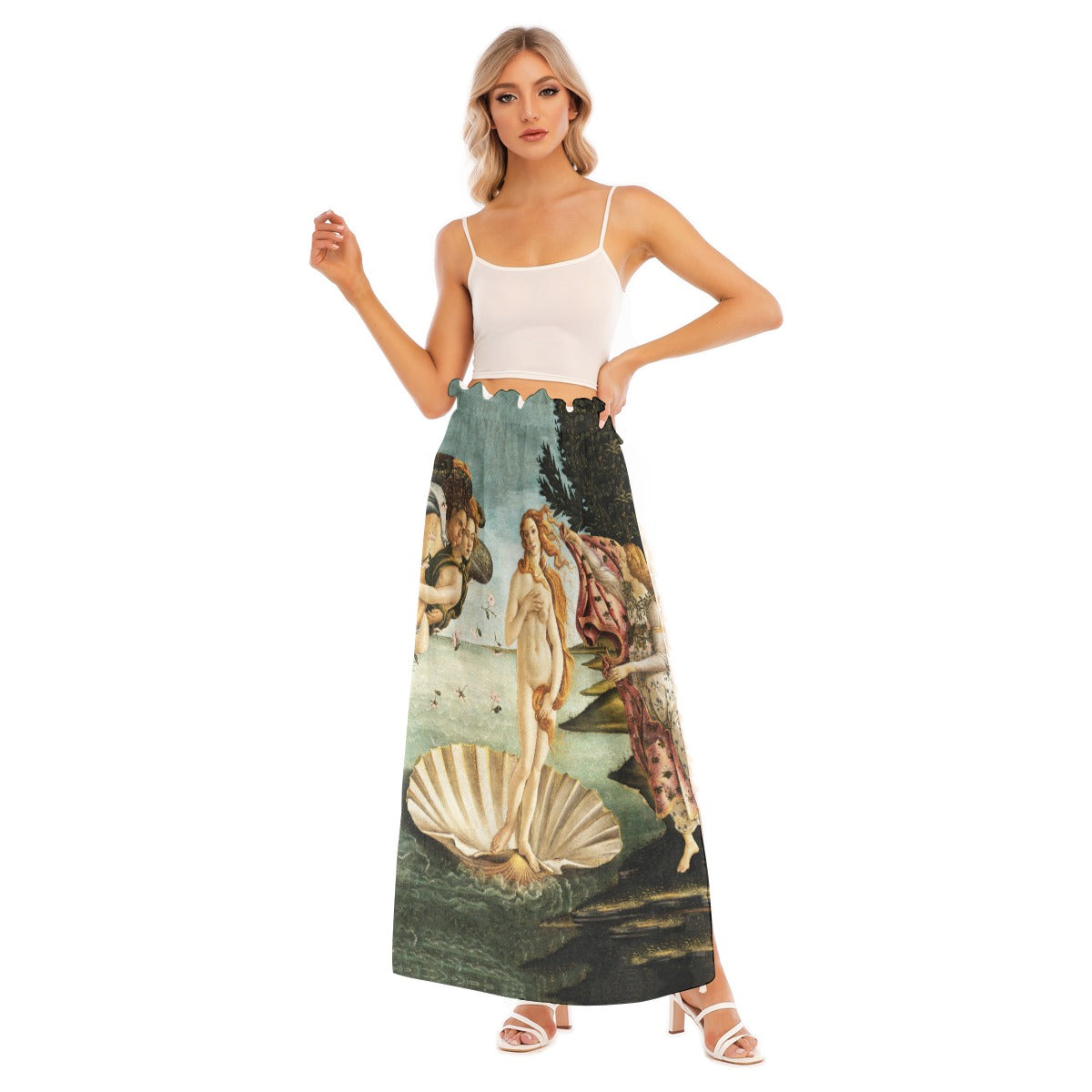 Divine Venus-inspired side split skirt