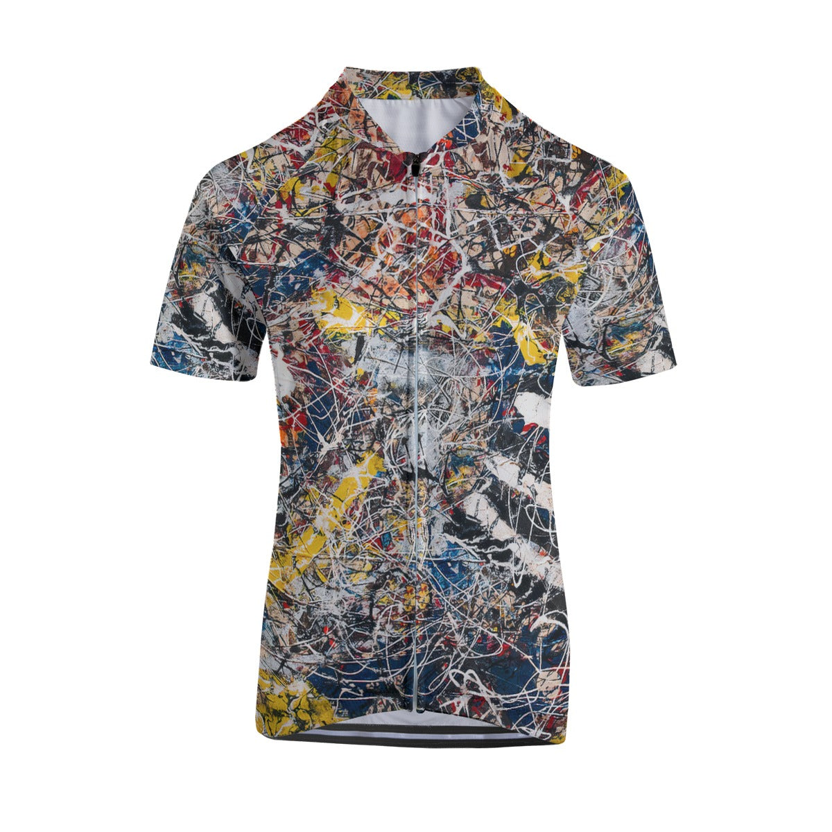 Vibrant abstract cycling jersey for women