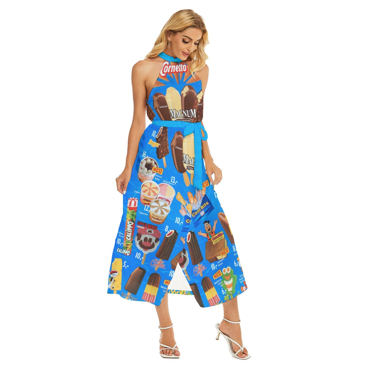 Fun and playful ice cream print dress perfect for summer outings.