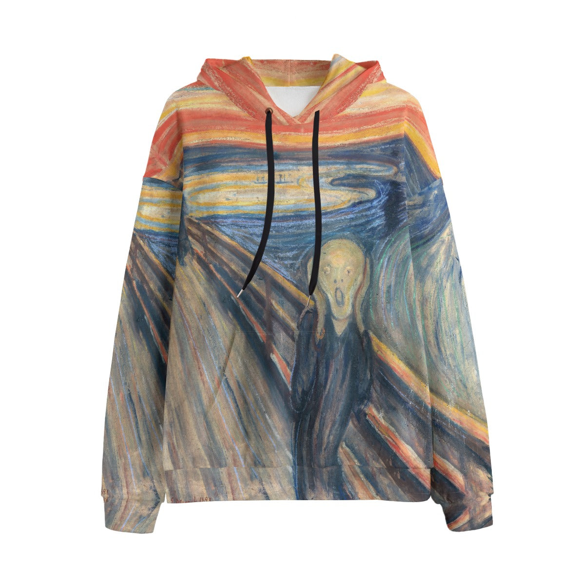 Vibrant hoodie featuring The Scream by Edvard Munch