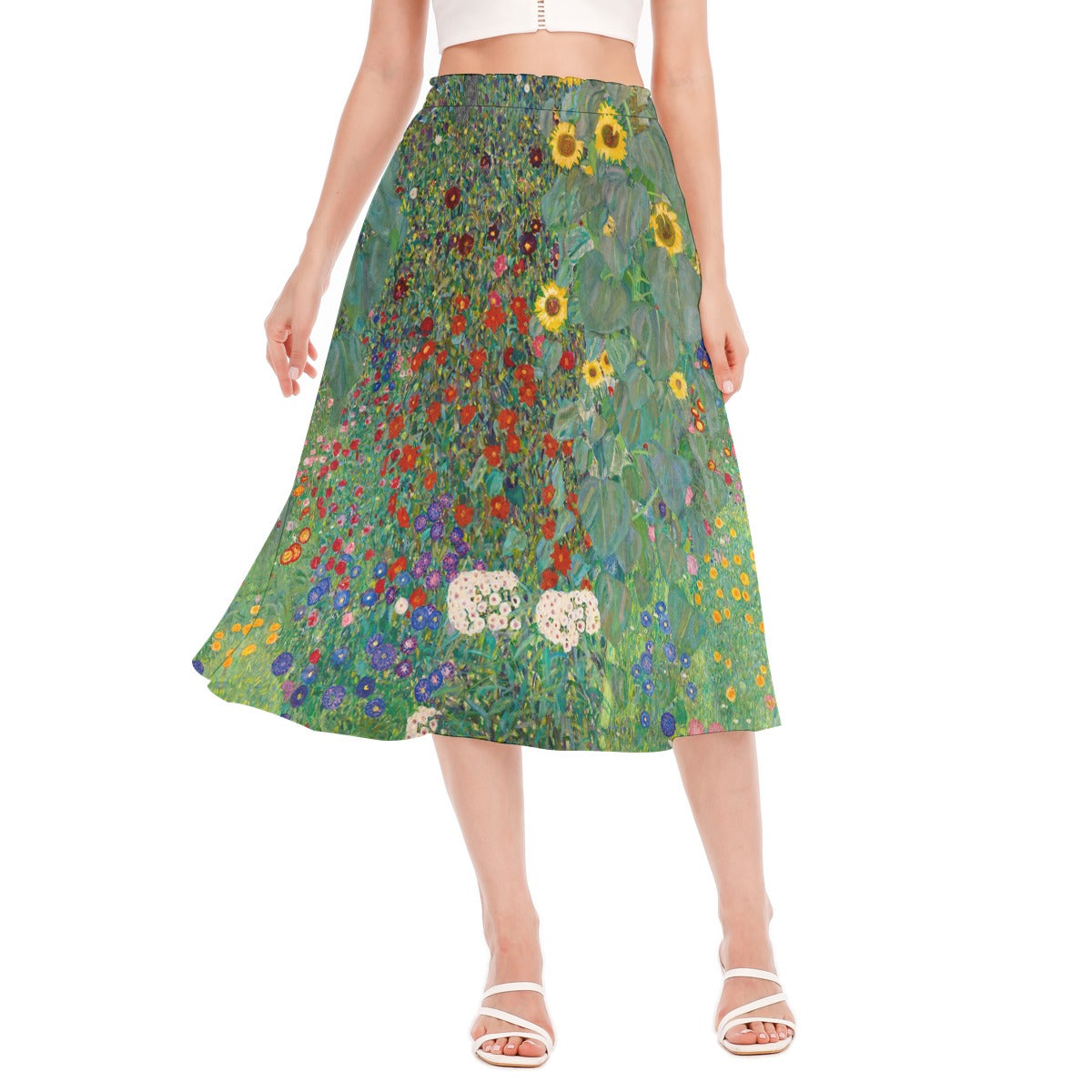 Whimsical sunflower chiffon skirt