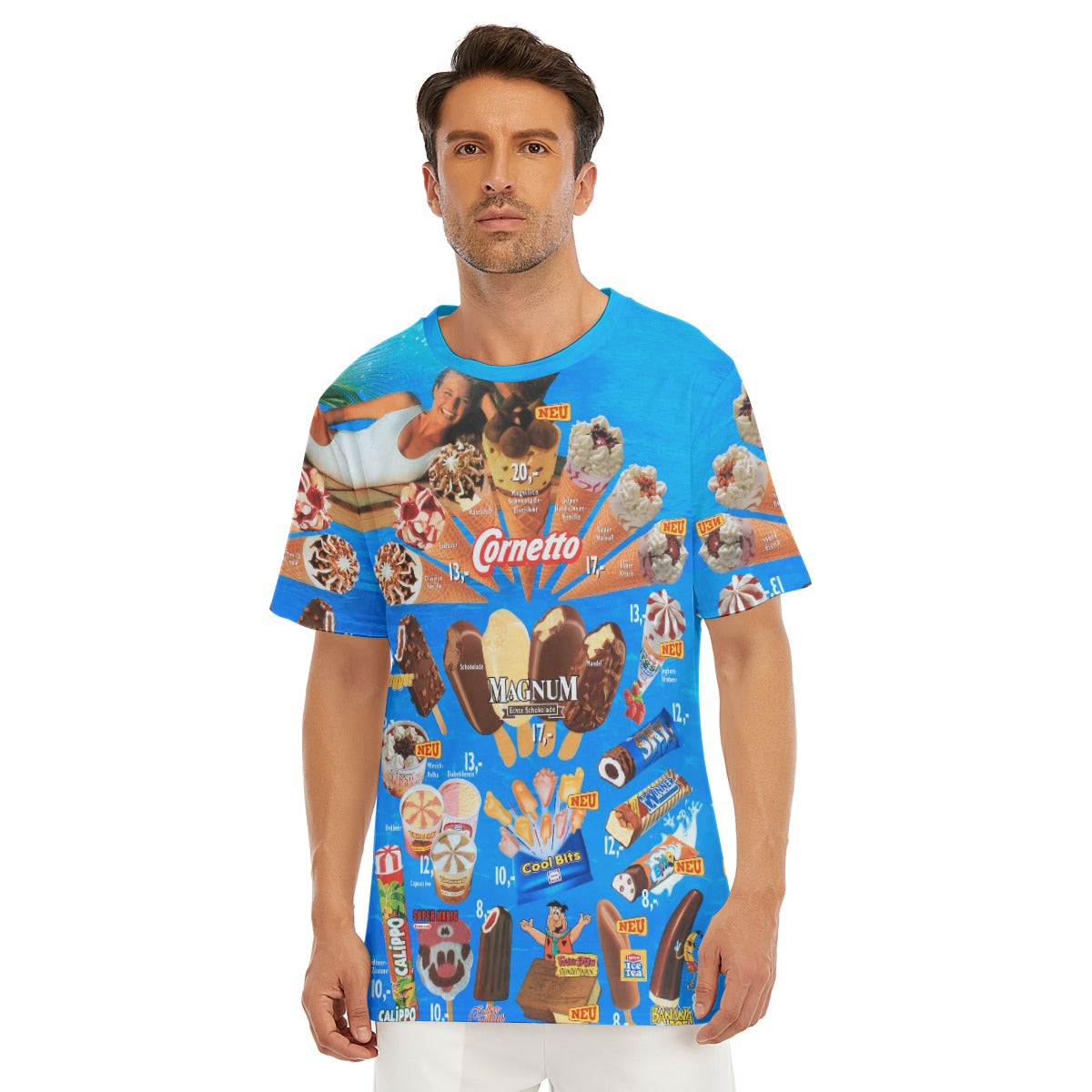 Fun Beachwear ApparelVibrant Aloha Hawaii Ice Cream Summer Shirt with colorful ice cream design.