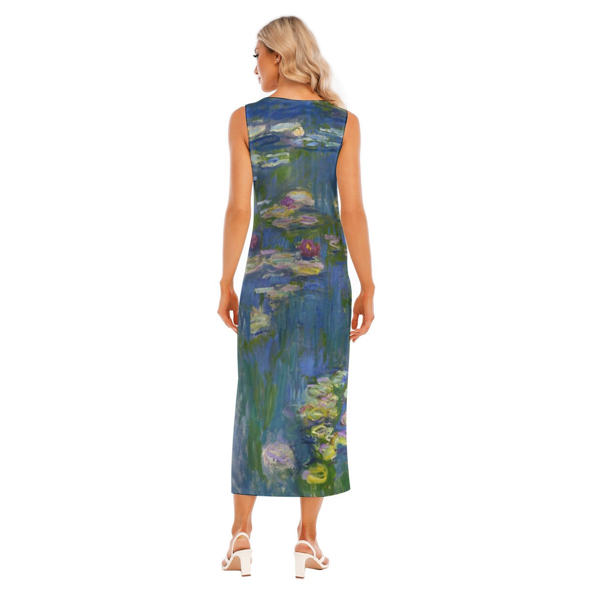 Artistic Floral Tank Dress Inspired by Monet