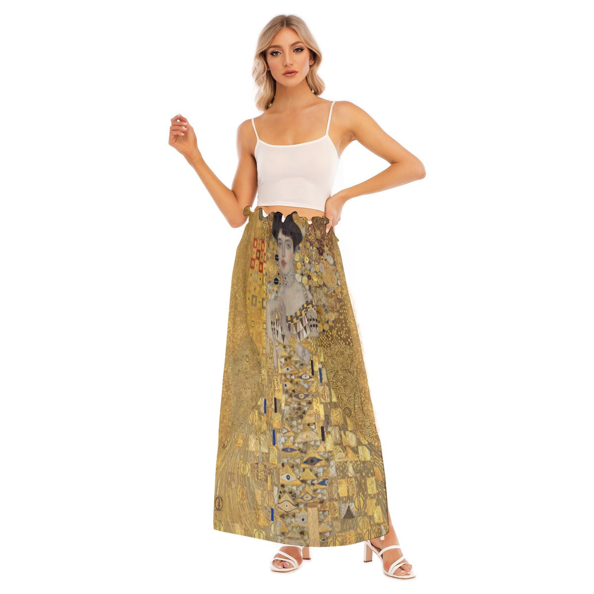 Stunning side split skirt inspired by Gustav Klimt's "The Lady in Gold"
