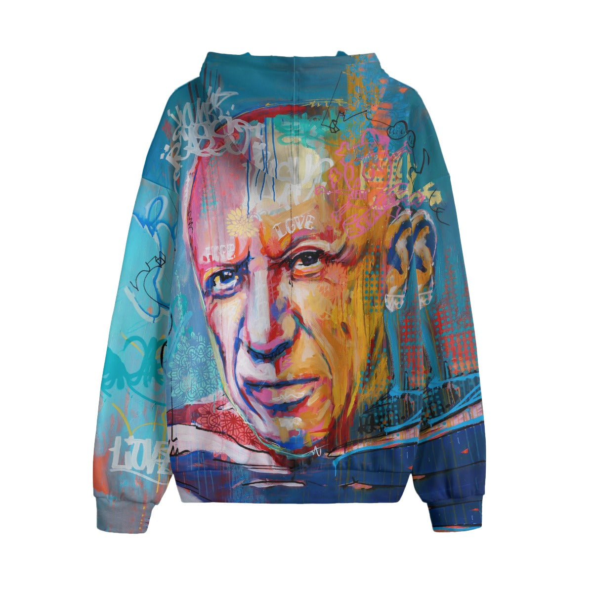 Abstract art sweatshirt with geometric design