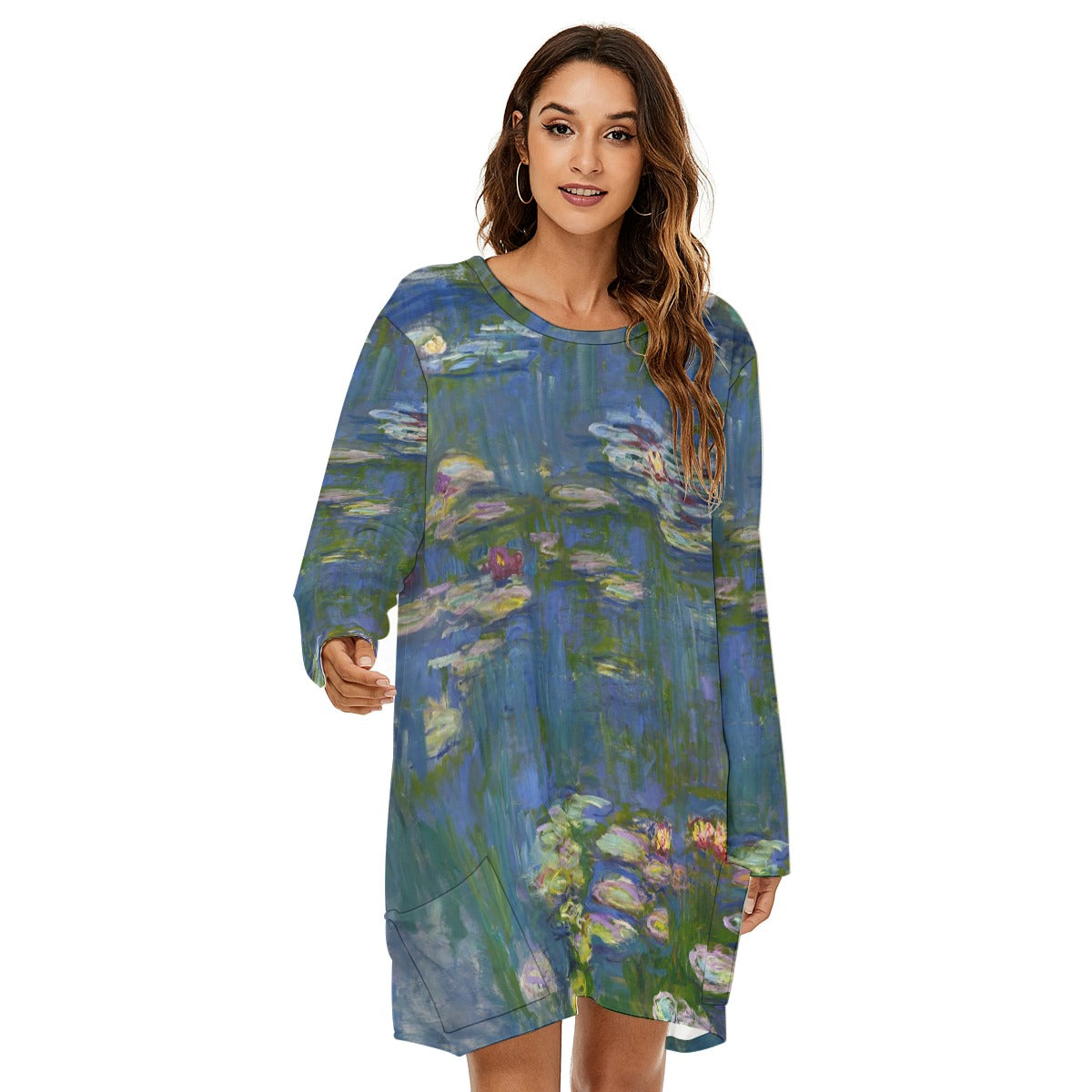 Enchanted Lily Pond Women's Ethereal Dress - Floral Print Fashion
