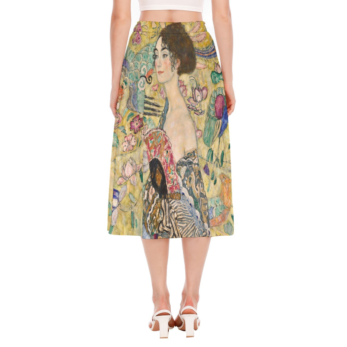 Artistic Chiffon Skirt with Gustav Klimt Print