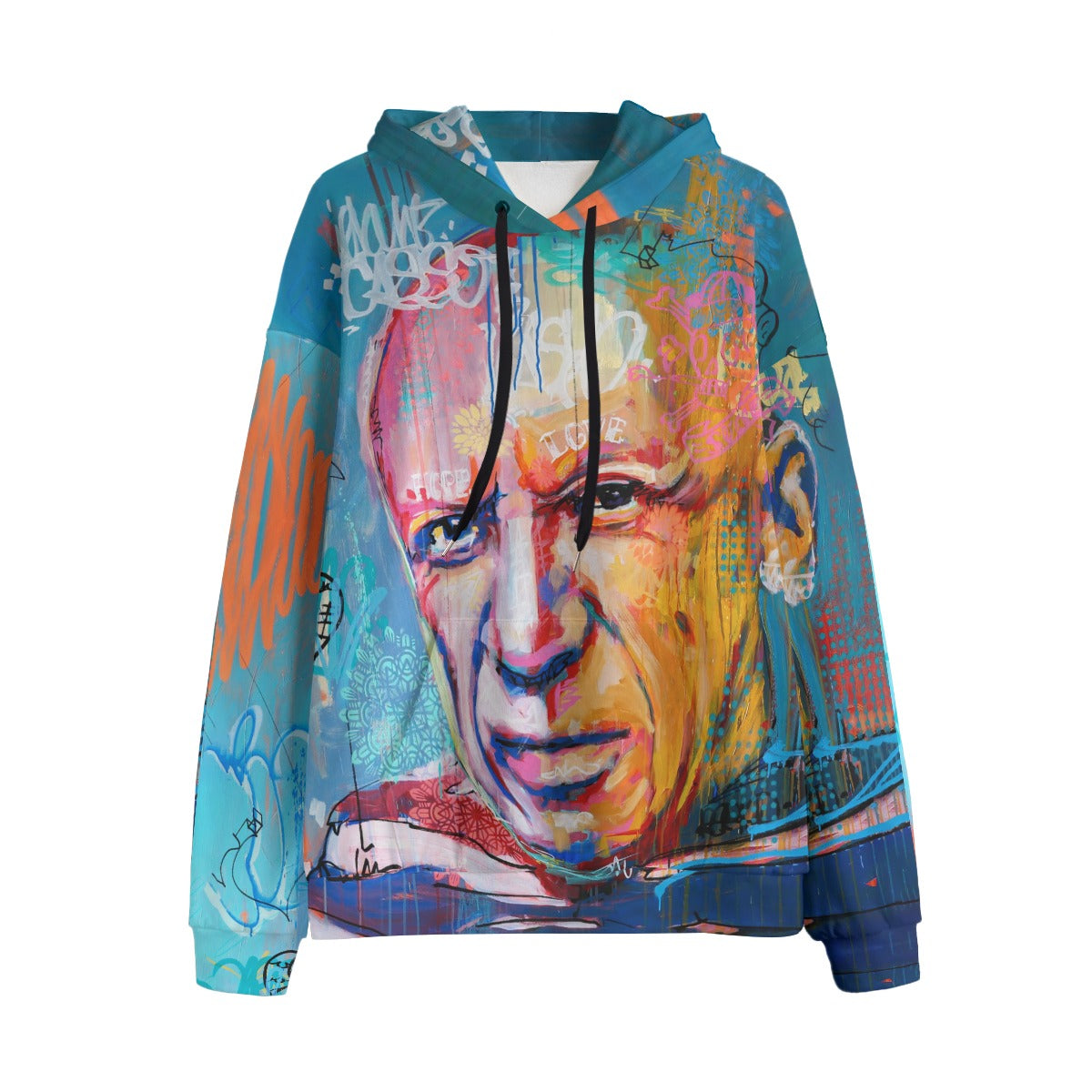 Vibrant cubist portrait hoodie