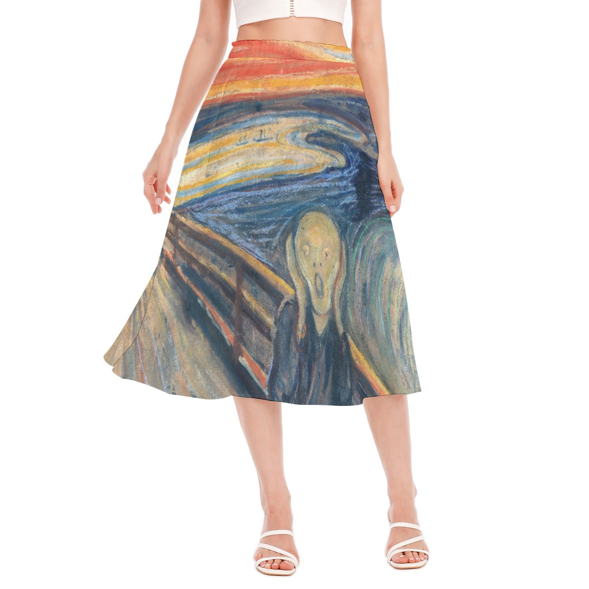 Ethereal Chiffon Skirt Inspired by The Scream