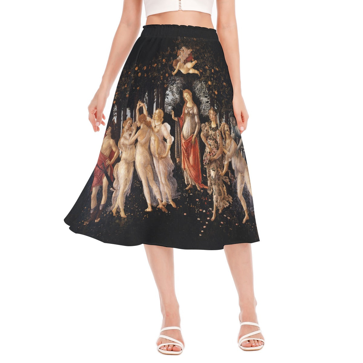 Enchanted Spring Long Chiffon Skirt - Front View