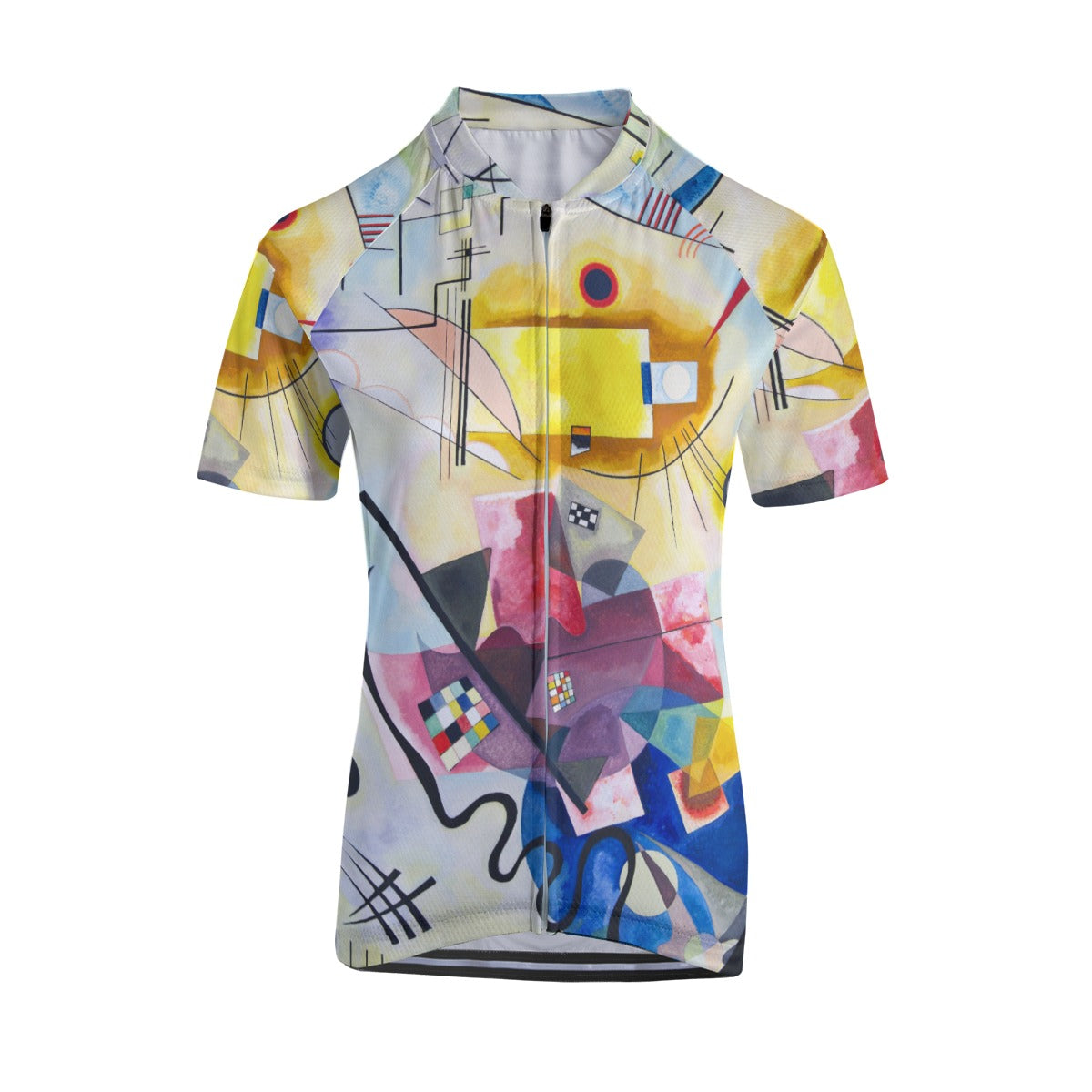 Bold and colorful women's cycling jersey
