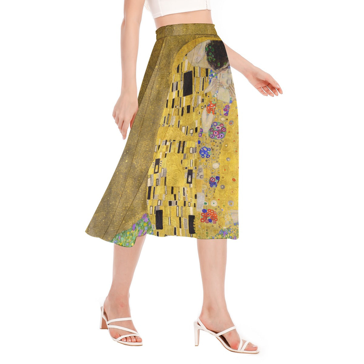 Gustav Klimt Inspired Chiffon Skirt - Side view
