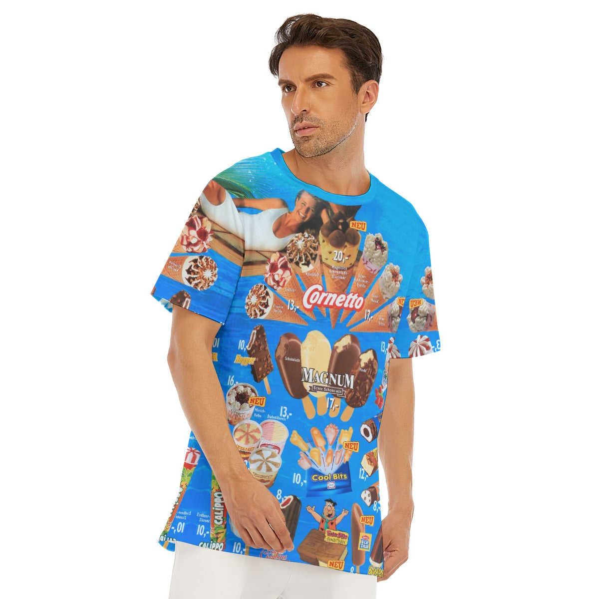 Fun and vibrant summer vacation shirt with ice cream print.