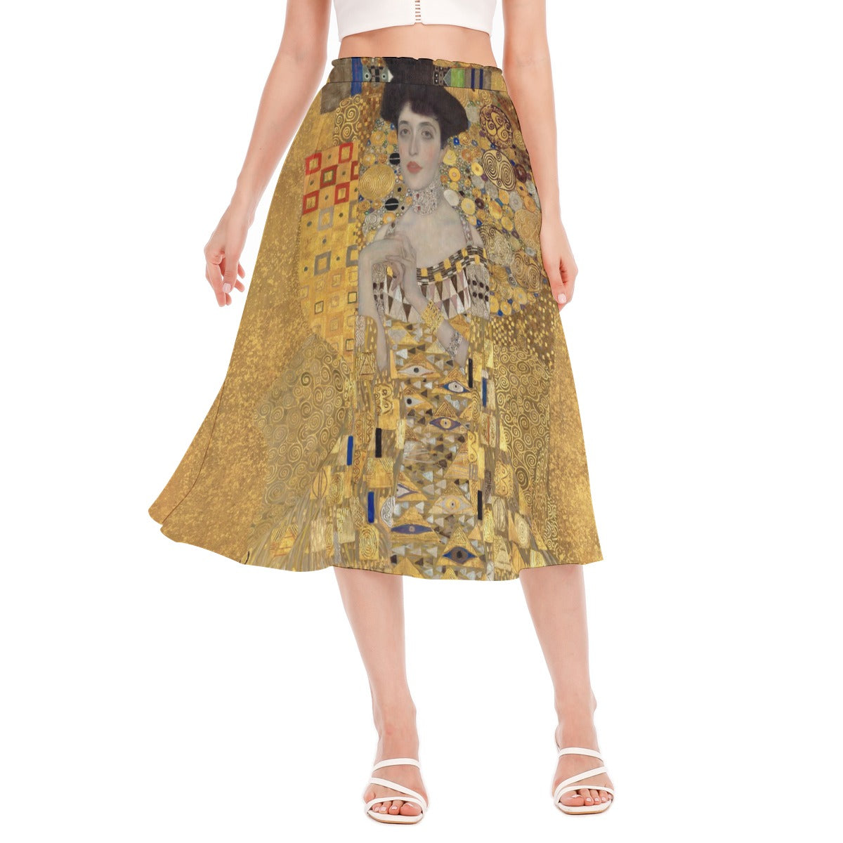 Enchanted Gold Elegance Chiffon Skirt on white background