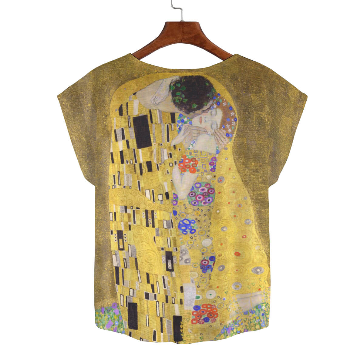 Gustav Klimt Kyssen T-shirt med böjda kanter (extra stor)