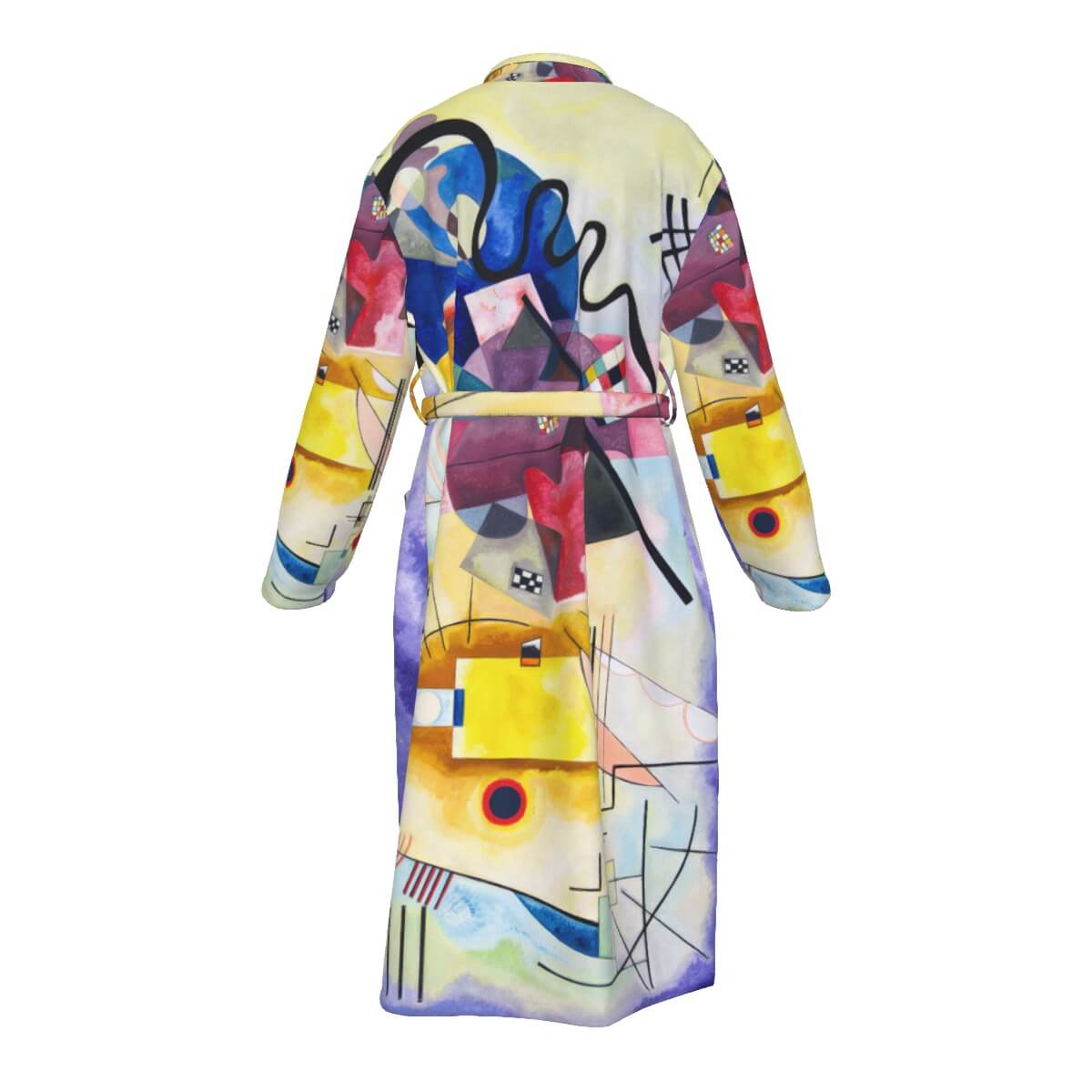 Yellow-Red-Blue abstract art fleece robe