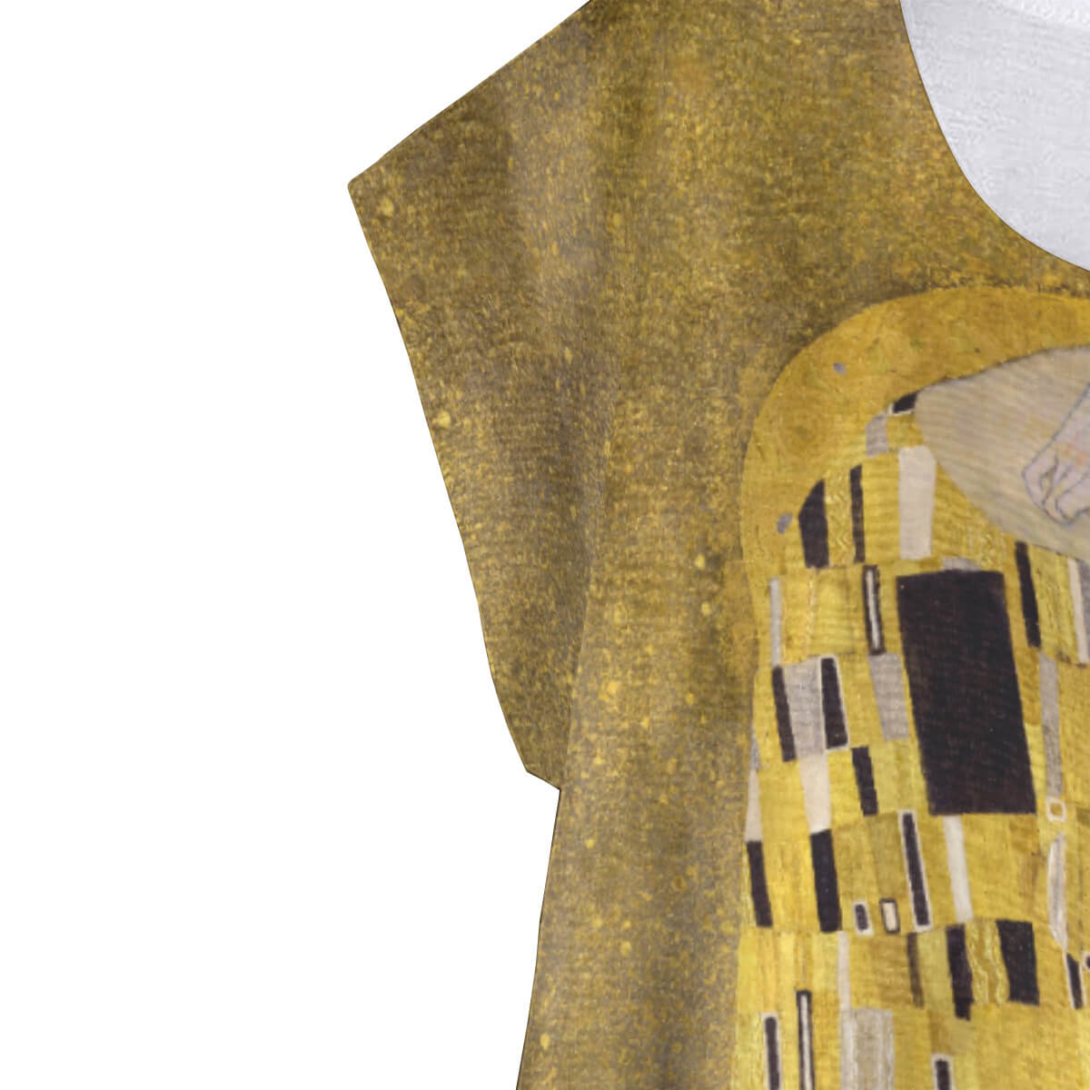 Gustav Klimt Der Kuss gebogenes T-Shirt (Übergröße)