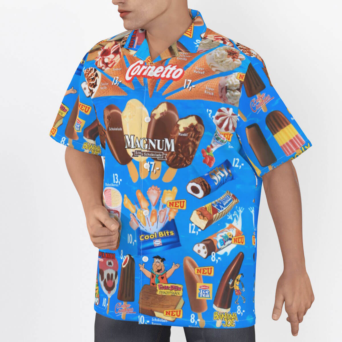 Close-up of colorful vintage Aloha shirt fabric