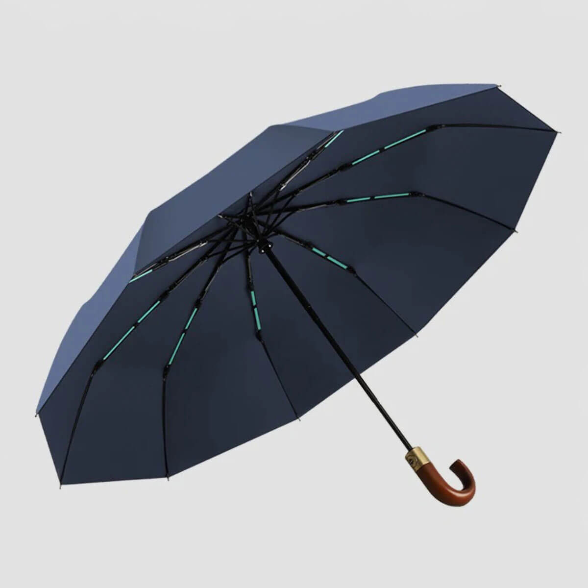 Fully extended 41-inch diameter umbrella coverage compared to standard size