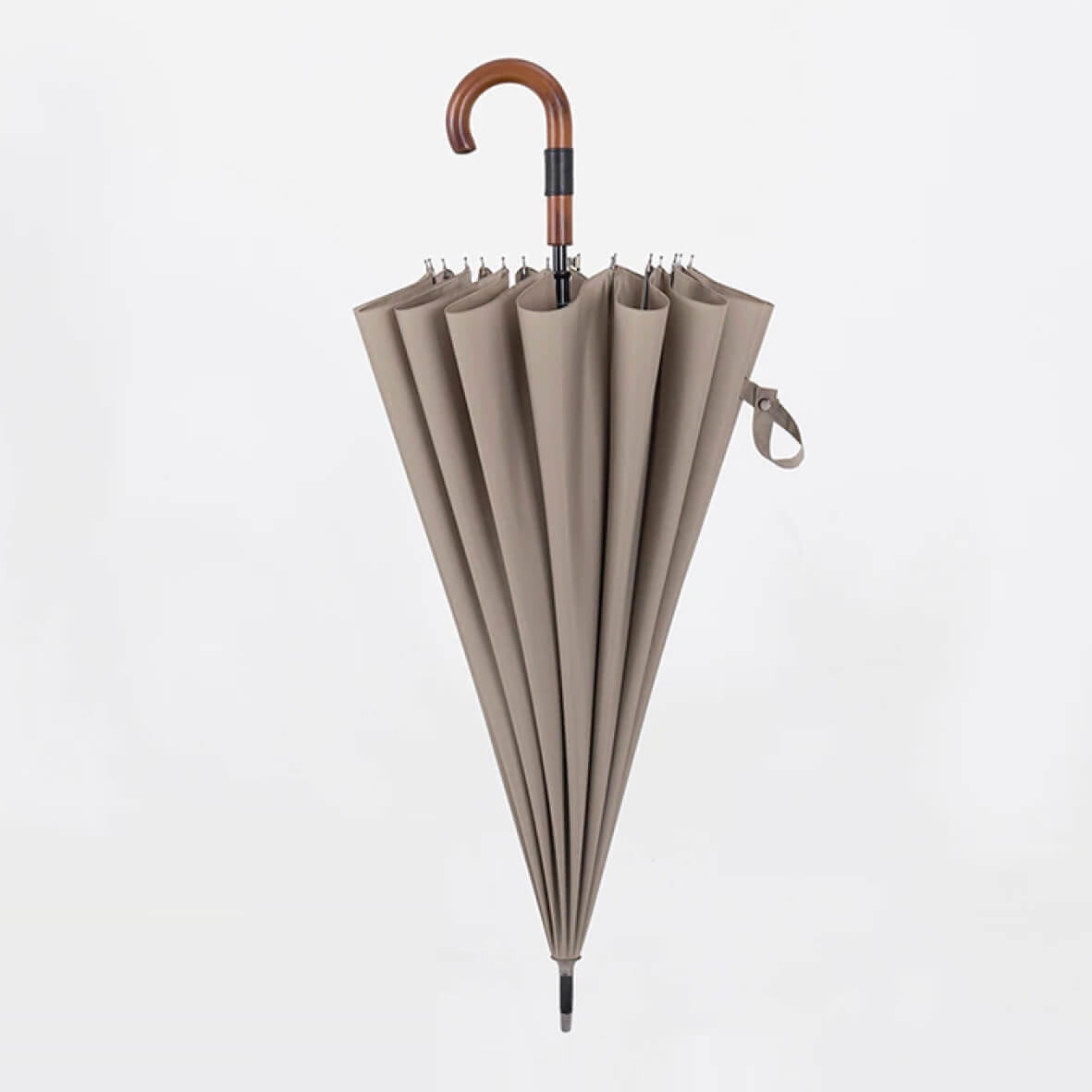 Stylish oversized umbrella with wooden handle