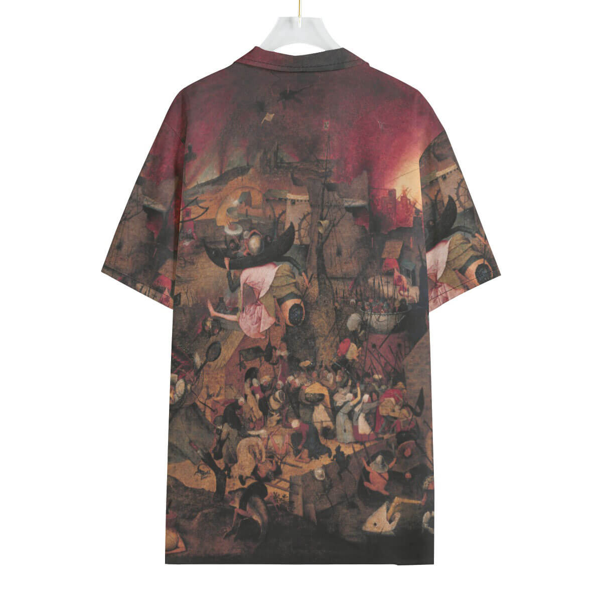 Artistic aloha shirt with Bruegel's Mad Meg painting print