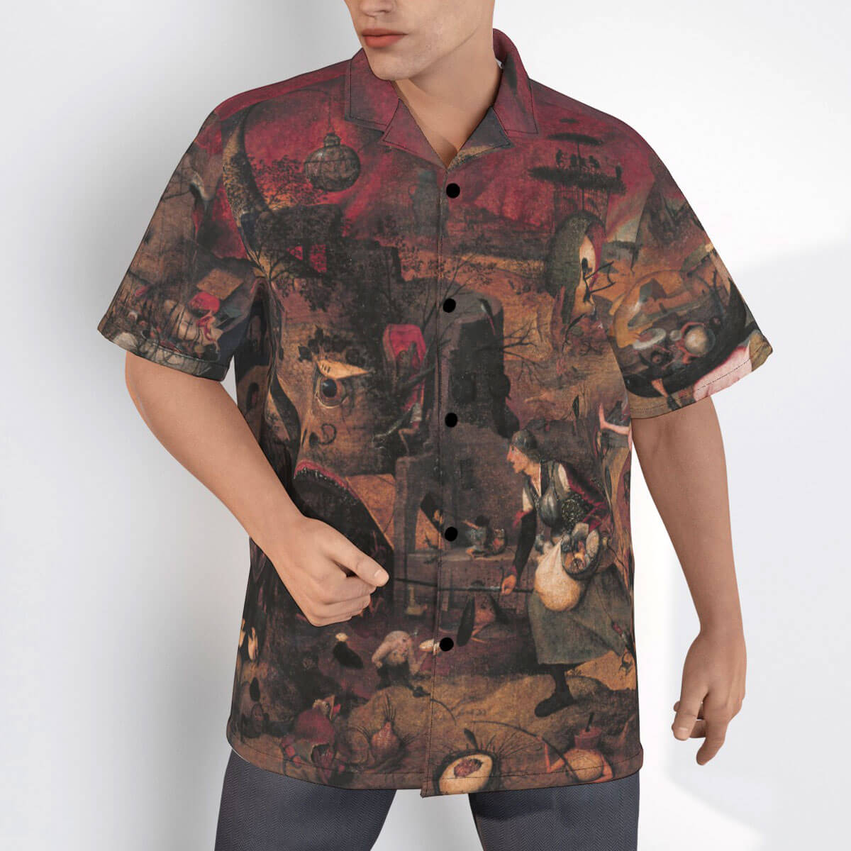 16th-century Netherlandish art on modern Hawaiian shirt design