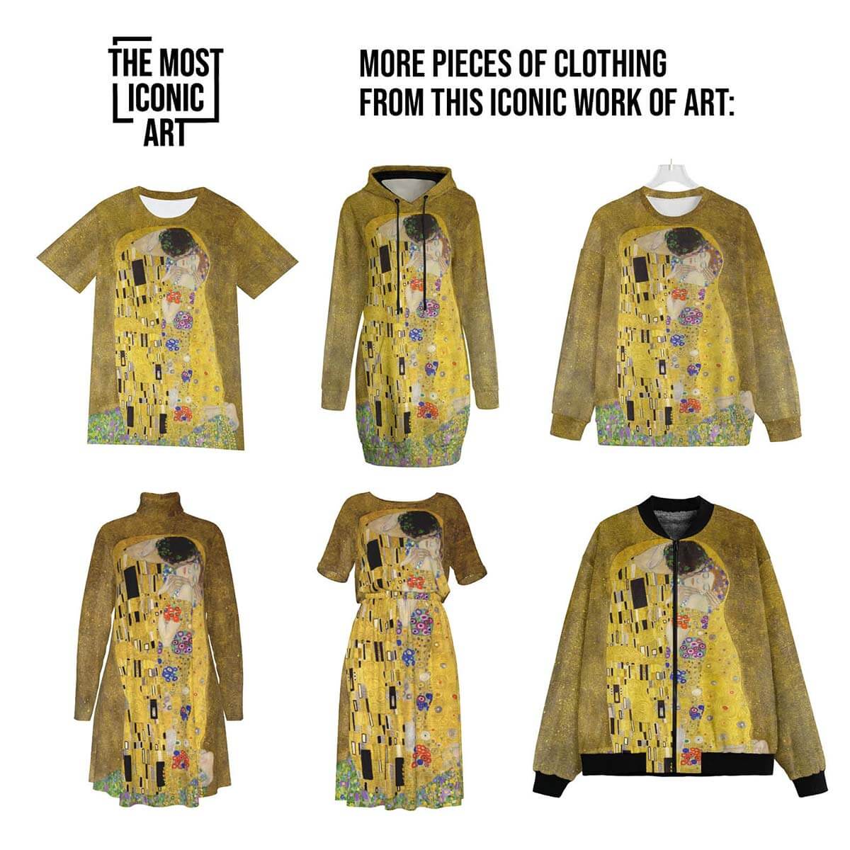 Gustav Klimt The Kiss High Neck Dress Clothing