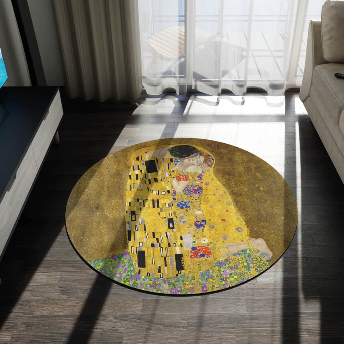 Foldable Round Artistic Rug