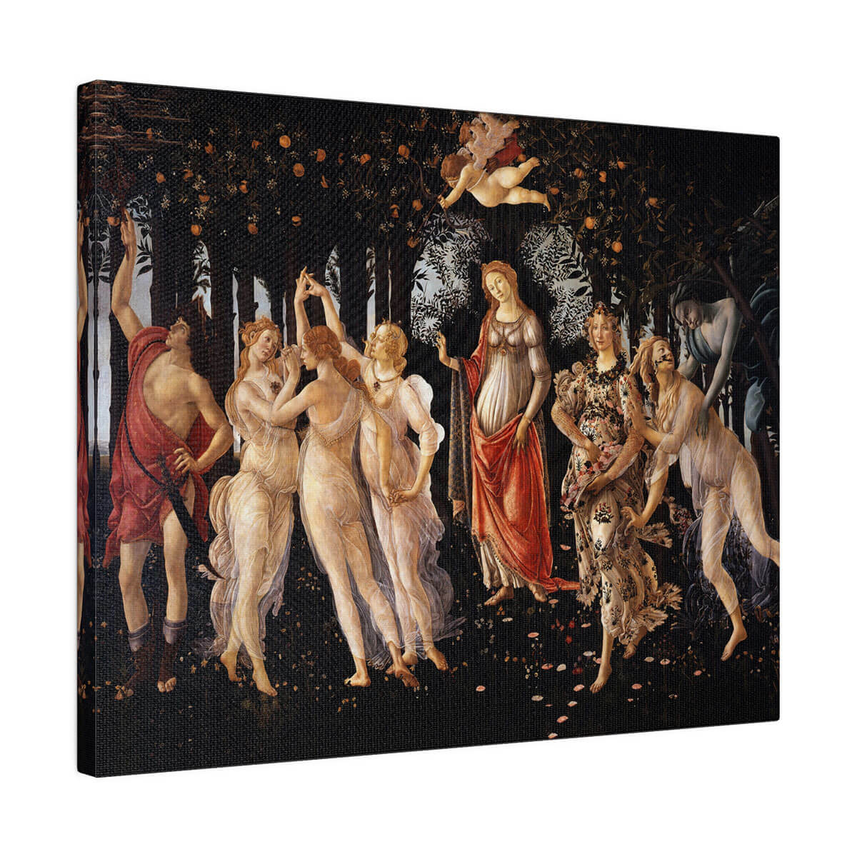 Captures the essence of Botticelli's La Primavera masterpiece