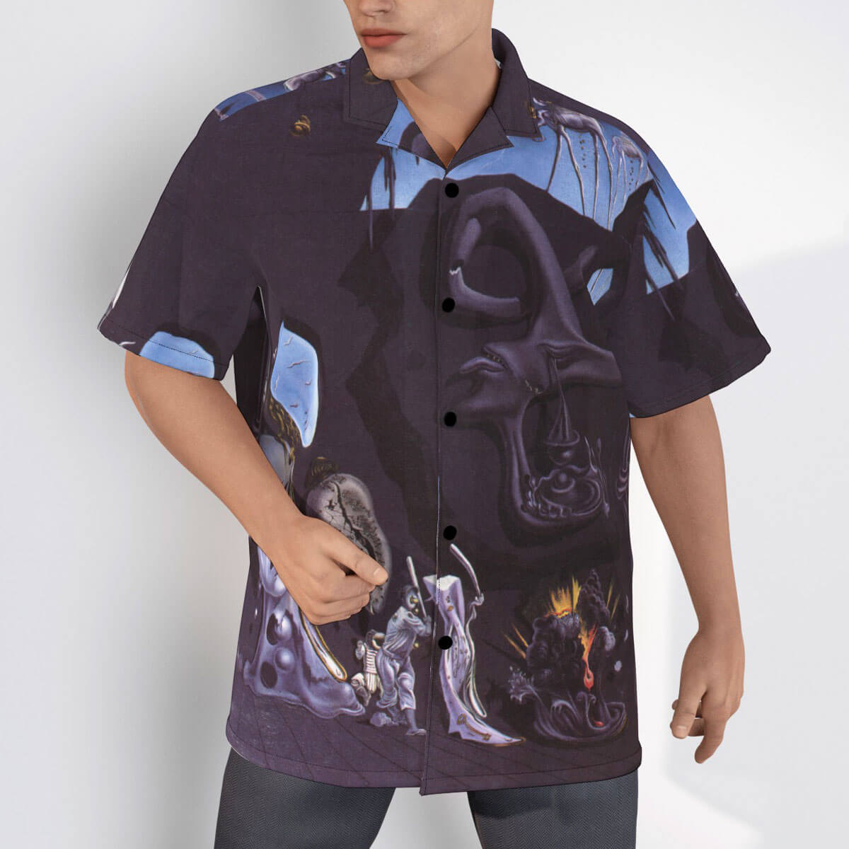 Melancholy Atomic by Salvador Dali Hawaiian shirt on display