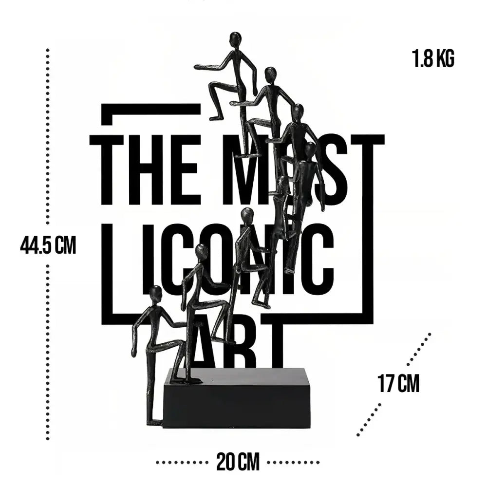 Modern Minimalist Sculpture displayed in home office setting - Size Chart