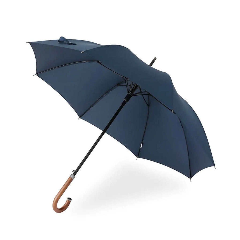 Navy Umbrella Wooden Handle for Gentlemans