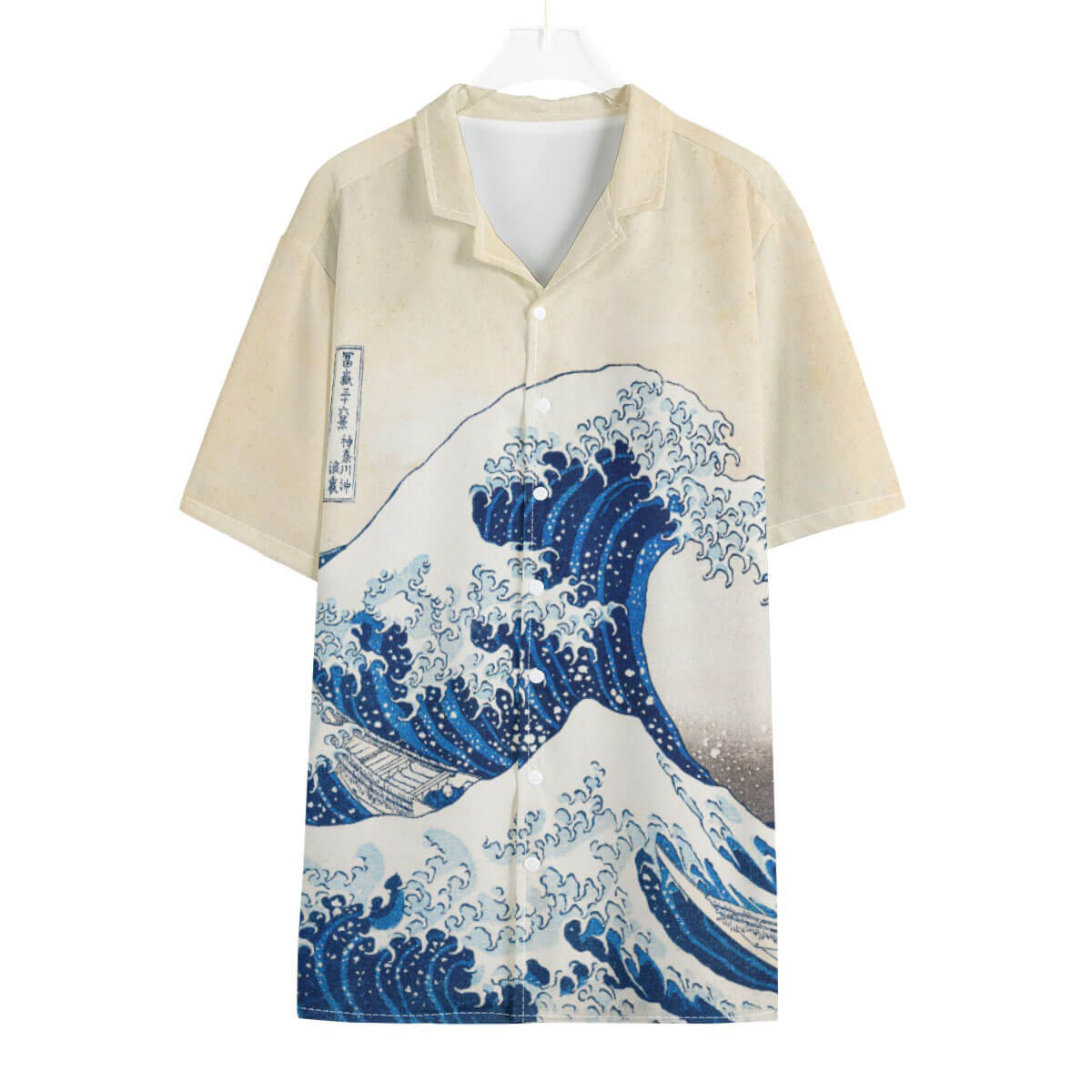 The Great Wave Hokusai shirt front view showing full artwork