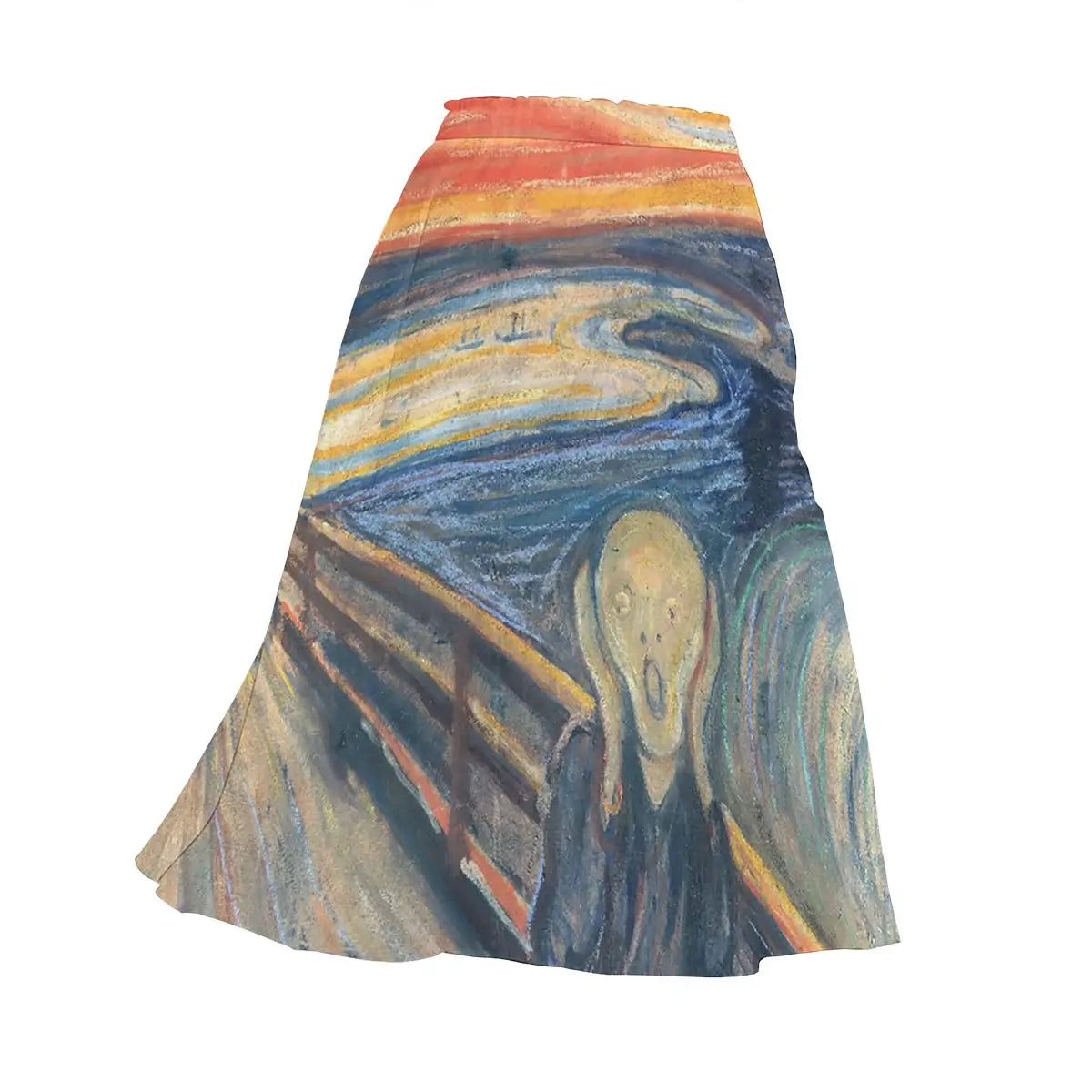 The Scream by Edvard Munch Long Chiffon Skirt