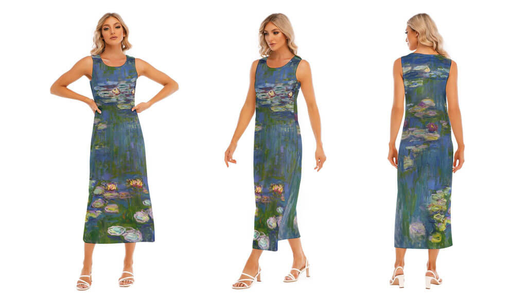 The Water Lilies by Claude Monet Tank Top Long Dress