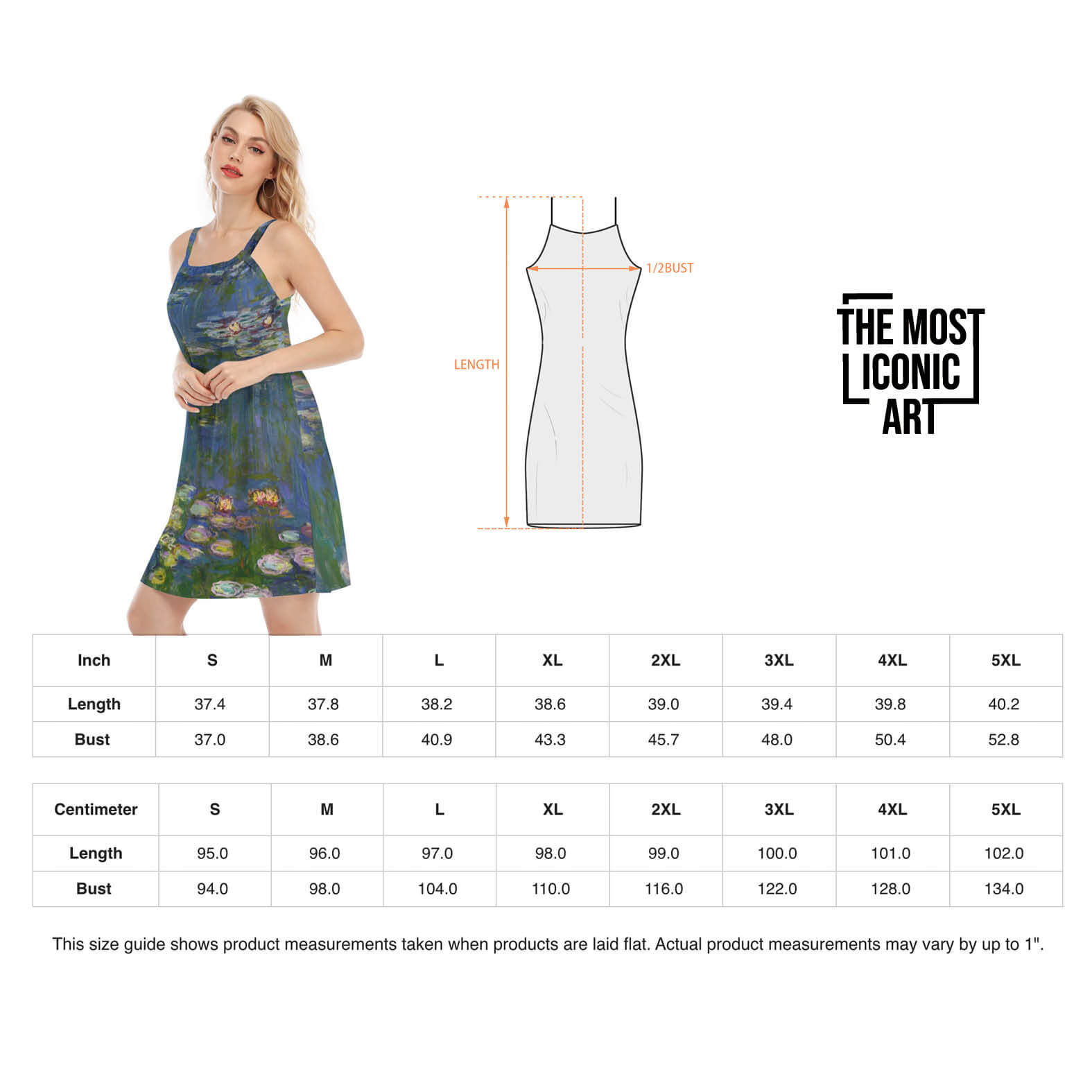 Sleeveless Cami Dress with Water Lilies Print