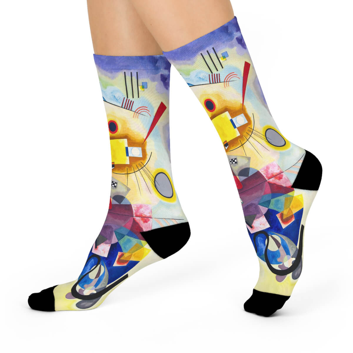Colorful Painterly Socks with Abstract Design